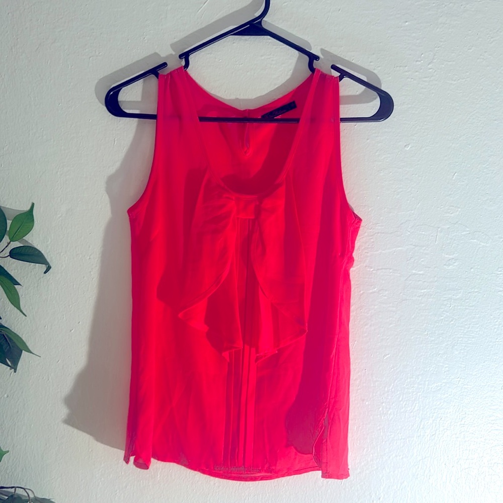 Playful hot pink sleeveless shirt, size XS